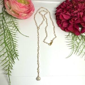 NEW⚜️Dainty Freshwater Pearl Lariat Beaded Necklace